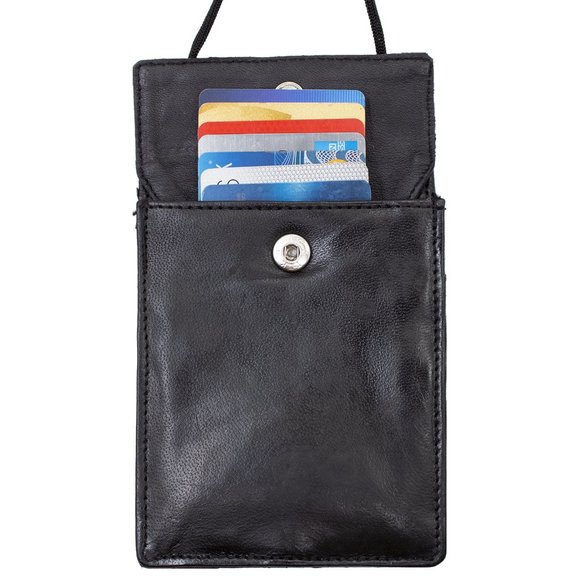 Genuine Leather ID Holder, Black - Picture 4 of 7